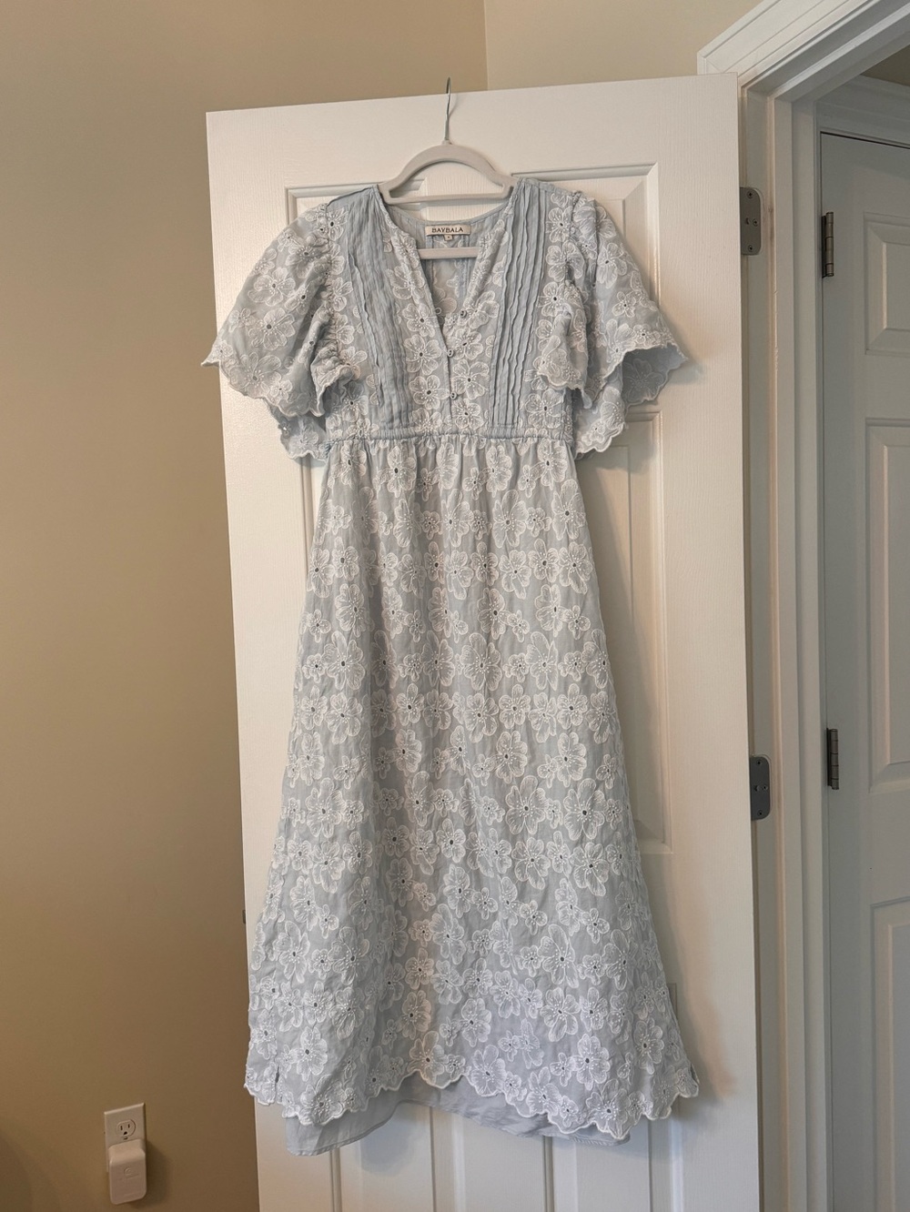 Baybala Lindsey Dress Eyelet Blue Floral M